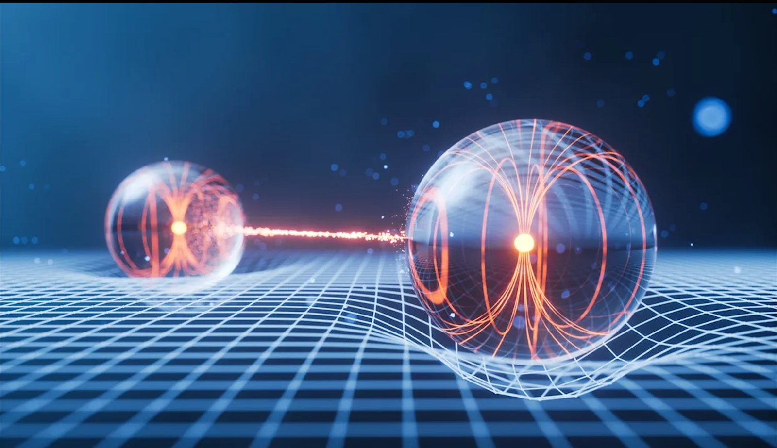 Representación visual de energía y conexión cuántica